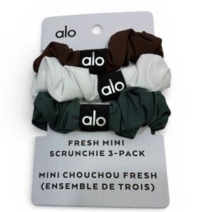 ALO Fresh Mini Scrunchie 3-Pack - Brown/White/Green